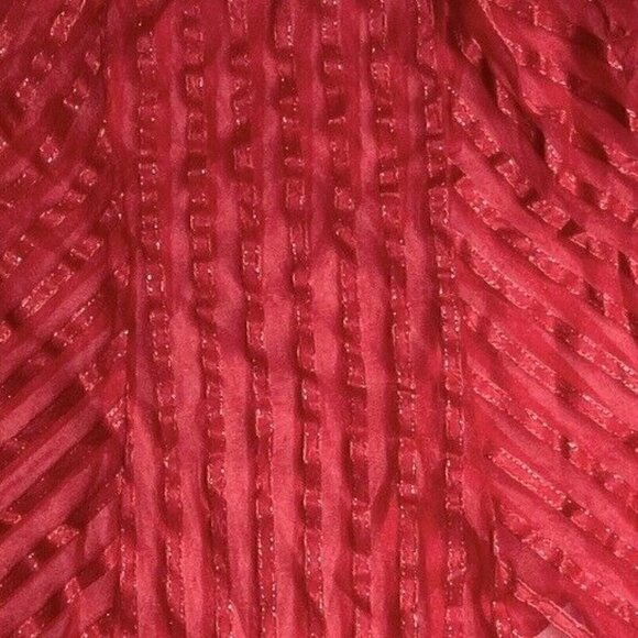 VTG 80s Red Gold Shimmer Sleeveless Sheer Bodysuit Teddy Negligee Women’s M - Picture 6 of 10